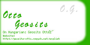 otto geosits business card